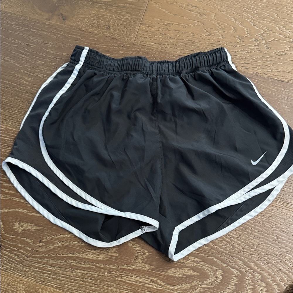 Nike Black Women's Athletic Shorts dri fit with White Piping size M